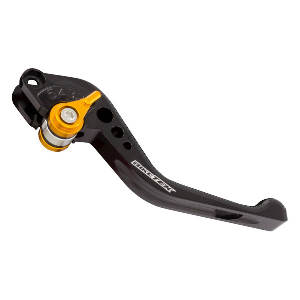 biketek Biketek adjustable cnc brake lever short  - black / gold adjuster - #b72s